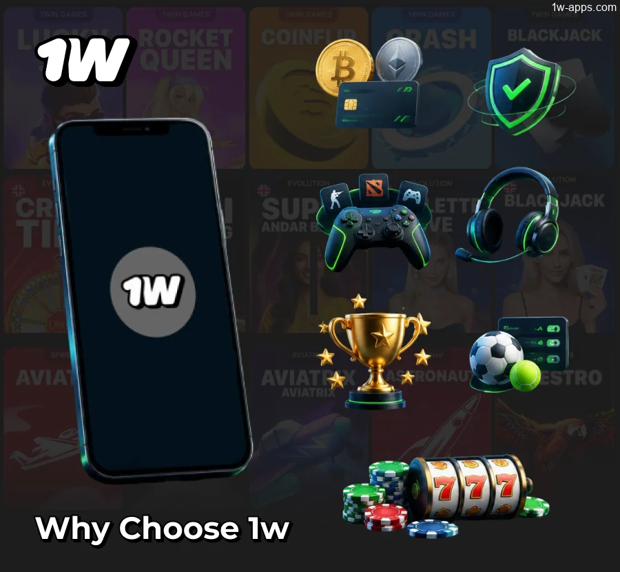 Reasons to choose 1w App for Betting and Casino
