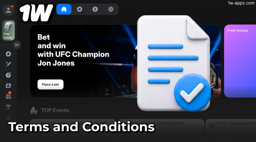 1w App Terms and Conditions summary