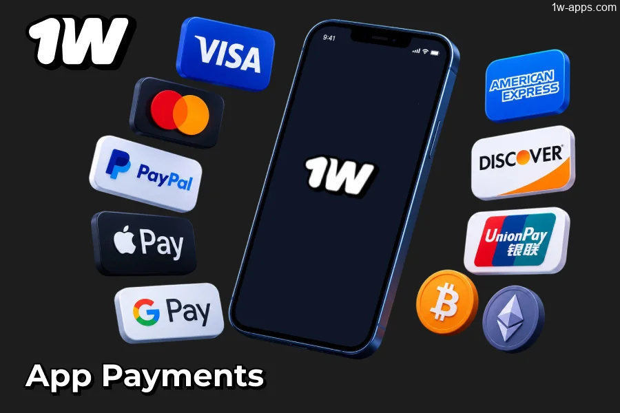1w App crypto Payments and Deposits