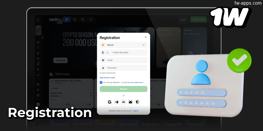 1w App Registration and Login process
